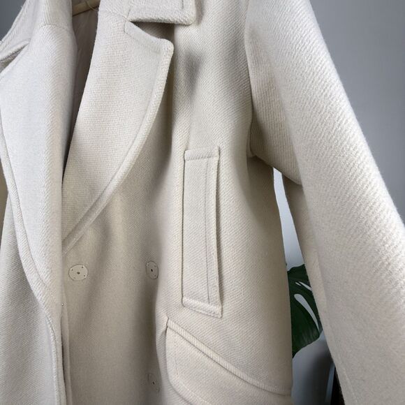 Zara Woman Vanilla Cream Long Double Breasted Overcoat - Picture 10 of 16